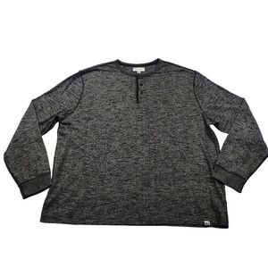 Free Assembly Mens Black Heathered Long Sleeve Henley Shirt Size XXL